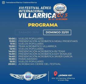 Festival Aéreo Villarrica 20, 21, 22 de enero 2023